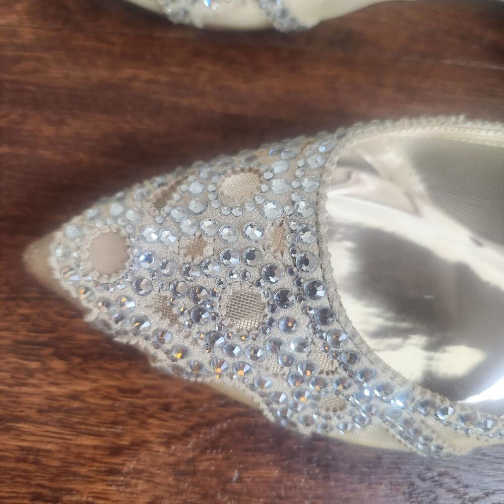 BHLDN Badgley Mischka Gigi Ballet Slippers Bridal Sparkly Pointed Toe, Size 5 - Picture 7 of 10